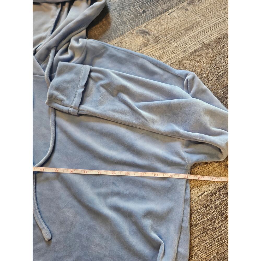 Altar'd state womens XL velour crop hoodie shorts track suit set baby blue y2k - Picture 3 of 8
